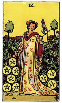 Nine of Pentacles Card Reading
