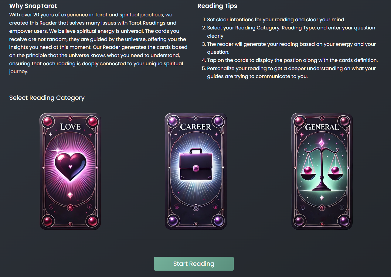 SnapTarot Reading Tips
